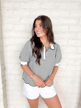 Load image into Gallery viewer, Gingham Goodness Navy Top