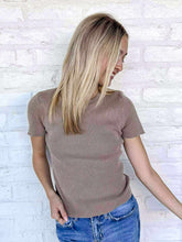 Load image into Gallery viewer, Moving Away Mocha Knit Tee