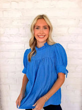 Load image into Gallery viewer, Seersucker Sweetness Blue Top