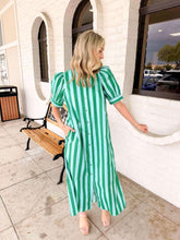 Load image into Gallery viewer, New Start Green Stripe Dress