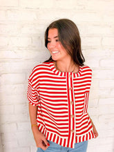 Load image into Gallery viewer, The Good News Red Stripe Top