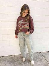 Load image into Gallery viewer, Queen Of Sparkles Brown Rhinestone 'Thanksgiving' Sweatshirt