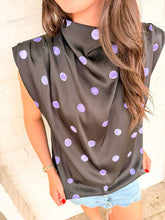 Load image into Gallery viewer, Leave Me There Black Polka Dot Top