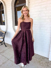 Load image into Gallery viewer, Embossed Babe Burgundy Dress