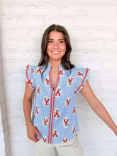 Load image into Gallery viewer, THML Lobster Stripe Blue Top