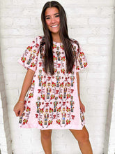 Load image into Gallery viewer, Queen Of Sparkles Light Pink Cotton Nutcracker &amp; Candy Cane Dress
