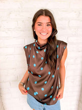 Load image into Gallery viewer, Leave Me There Brown Polka Dot Top