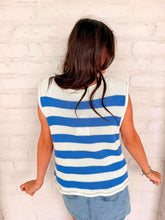 Load image into Gallery viewer, Here We Go Blue Stripe Top