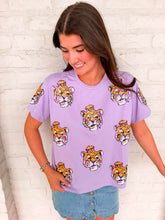 Load image into Gallery viewer, Jordan Amanda Purple Tiger Head Top