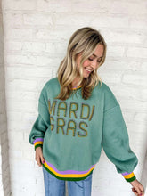 Load image into Gallery viewer, Mardi Gras Pearl Letters Sweatshirt