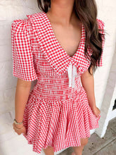 Load image into Gallery viewer, Meet You There Gingham Red Dress