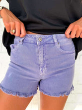 Load image into Gallery viewer, Washed Away Blueberry Denim Shorts