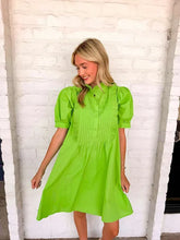 Load image into Gallery viewer, Deal With It Green Puff Sleeve Dress