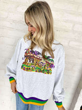Load image into Gallery viewer, Mardi Gras 3D Sequin Float Sweatshirt