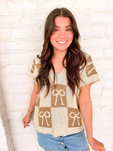 Load image into Gallery viewer, Much Needed Mocha Bow Top