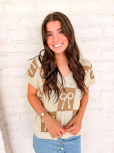 Load image into Gallery viewer, Much Needed Mocha Bow Top