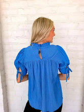 Load image into Gallery viewer, Seersucker Sweetness Blue Top