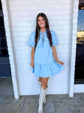 Load image into Gallery viewer, Classy Viewings Blue Twill Dress