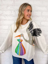 Load image into Gallery viewer, Queen Of Sparkles Beige Stork &amp; Bundle Sweatshirt