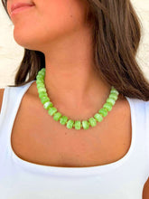Load image into Gallery viewer, Large Light Green Bead Necklace