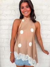 Load image into Gallery viewer, Look At Me Latte Polka Dot Top