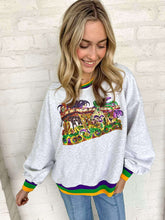 Load image into Gallery viewer, Mardi Gras 3D Sequin Float Sweatshirt