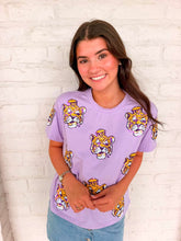 Load image into Gallery viewer, Jordan Amanda Purple Tiger Head Top