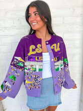 Load image into Gallery viewer, Quern Of Sparkles LSU Stadium Tailgate Button Up Cardigan