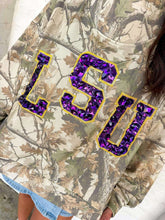 Load image into Gallery viewer, Queen Of Sparkles Camo LSU Mock Neck Sweatershirt
