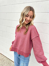 Load image into Gallery viewer, Striped Goodness Mauve Sweater