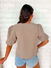 Load image into Gallery viewer, Cozy Cabin Bow Brown Top