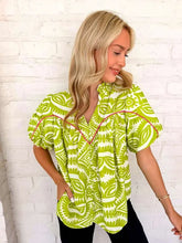 Load image into Gallery viewer, Time To Vacay Green Top