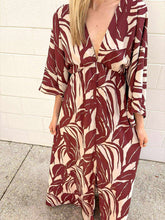 Load image into Gallery viewer, Fall Settings Brown Kimono Maxi Dress