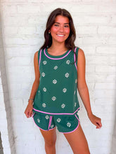 Load image into Gallery viewer, Queen of Sparkles Charcoal Evergreen Rhinestone Active Tank