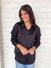 Load image into Gallery viewer, Search For More Black Satin Top