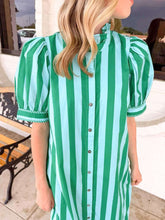 Load image into Gallery viewer, New Start Green Stripe Dress