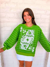 Load image into Gallery viewer, Queen Of Sparkles Green Football Field Queen Card Logo Sweatshirt
