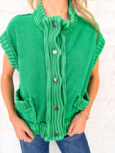 Load image into Gallery viewer, Still The Same Green Cardigan Vest