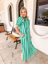 Load image into Gallery viewer, New Start Green Stripe Dress