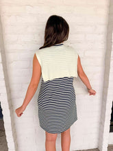 Load image into Gallery viewer, The Great Divide Cream &amp; Navy Stripe Dress