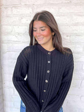 Load image into Gallery viewer, Feel Better Black Cardigan Top