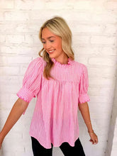 Load image into Gallery viewer, Seersucker Sweetness Pink Top