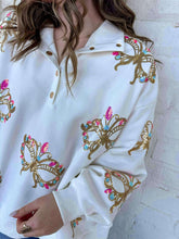 Load image into Gallery viewer, Iridescent Mask Mock Neck Button Up (front &amp; back)