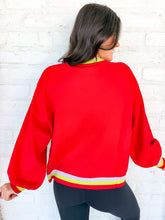 Load image into Gallery viewer, Queen Of Sparkles Red Rainbow Santa Button Up Cardigan