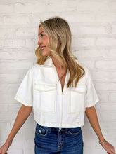 Load image into Gallery viewer, Deeply Cute White Denim Top