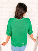 Load image into Gallery viewer, Stitch Your Way Green Top