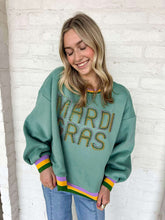 Load image into Gallery viewer, Mardi Gras Pearl Letters Sweatshirt