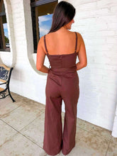 Load image into Gallery viewer, Back To Me Brown Woven Jumpsuit