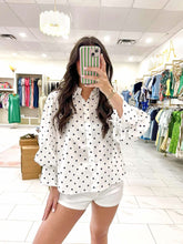 Load image into Gallery viewer, Change The World Polka Dot Navy Top