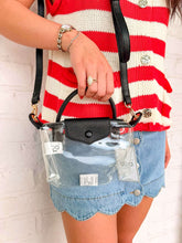 Load image into Gallery viewer, Gladys Clear Black Game Day Crossbody Purse